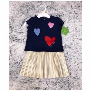 Kate Spade tossed hearts skirt set